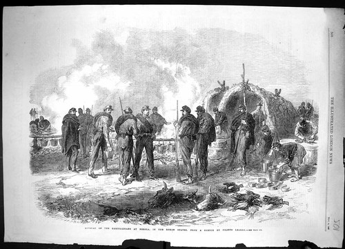Vecchia stampa 1867 bivacco - vecchia,