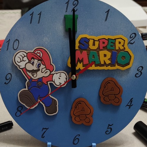 Orologio super mario legno - mario, in