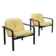 Coppia di Poltrone ICF Vintage Design Tessuto Italia Anni 80-90 Originali