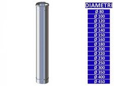 ALLINOX Tubo Canna Fumaria 1 MTL Modulo In Acciaio INOX Uscita Fumi Camino