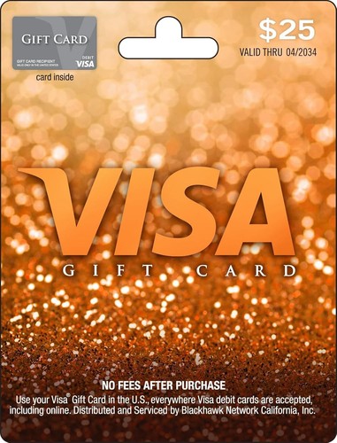 Carta regalo fisica - visa, $25