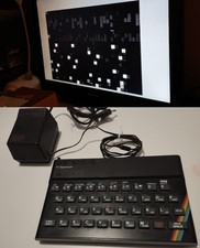 SINCLAIR ZX SPECTRUM  16K  RUBBER KEYS BLACK SCREEN + POWER SUPPLY