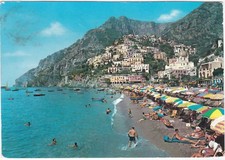 POSITANO - SALERNO - PANORAMA E SPIAGGIA - VIAGG. 1961 -93713-