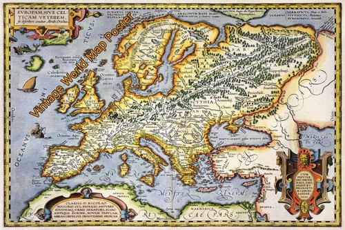 1595s vintage mappa del mondo - 1595s,