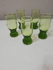 5 Bicchierini Liquore Limoncello In Vetro Verde Vintage
