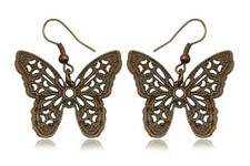 Orecchini boho farfalla bronzo