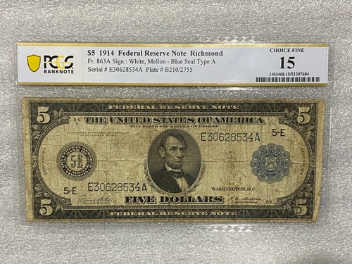 Banconota dollari 1914 - 5,