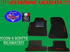 TAPPETINI tappeti Alfa Romeo 164 SU MISURA con 4 ricami e battitacco in gomma 