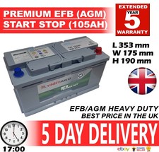 Batteria auto BMW 019 VRLA AGM EFB 105AH BMW 1 serie 3 serie 95ah 100ah 320d 330