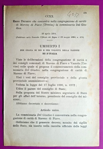 Mareno piave regio decreto - mareno, di