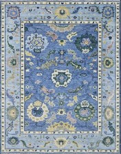 Oushak Tappeto in lana blu
