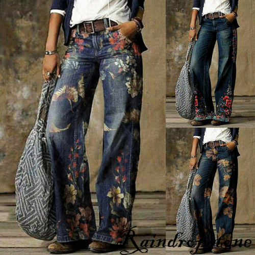 Jeans donna retrò stampa