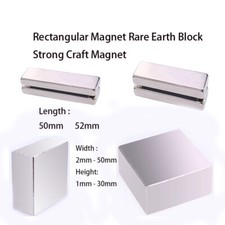 Magnete rettangolare L50-52 mm W2-50 mm H1-30 mm blocco di terre rare forte magnete artigianale