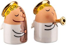 Amgi26Set1 Angels Band Set Di Due Statuine in Porcellana, Decorate a Mano