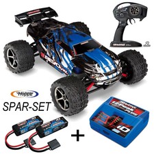 Traxxas E-Revo 1:16 TSM Blu VXL RTR Brushless SPAR-SET 2x Lipo + Caricabatterie