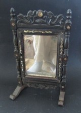 Specchio Psiche Indocina IN Legno Di Ferro Intarsiato Con Madreperla Cinese Da