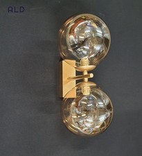 Applique moderno vetro ambra e metallo oro lampada da parete 2 luci attacco G9