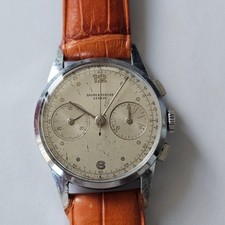 BAUME & MERCIER-CRONOGRAFO-CARICA MANUALE-CROMATO-LANDERON 48-FIRMATO-RARISSIMO