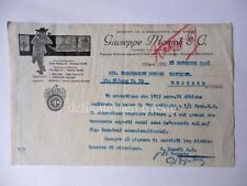 GIUSEPPE MAMOLI & C Milano 1926 vecchia lettera illuminazione rubinetterie