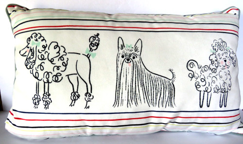 Cuscino lancio cane barboncini