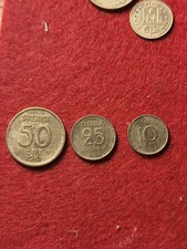 Argento NORWAY Tre Monete Norvegia 50 ore 25 Ore 10 Ore  Re Olav V