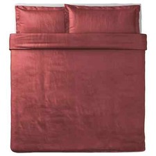 Copripiumino King IKEA LUKTJASMIN e 2 federe/e rosso-marrone