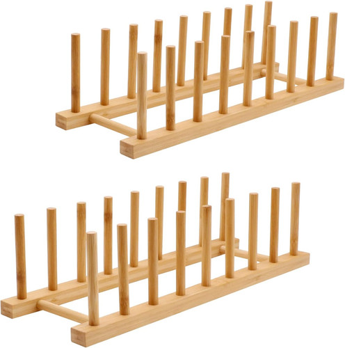 2pz stendipiatti legno bambù - stendipiatti,