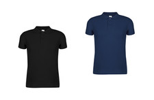 Polo Manica Corta 100% Cotone Piquet Nero o Blu Navy