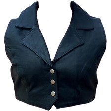 Dannecker gilet in pelle corto da donna gilet da motociclista cappotto...