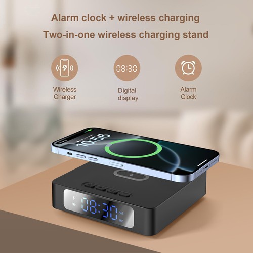Wireless charger digital alarm - charger,