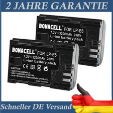 2x batteria LP-E6 pacco batteria per Canon EOS 70D 60D 7D 5D Mark II III 3200mAh nuova