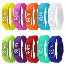 LED Orologio Ragazze Digitale A Bambini Da Polso Sportivo Silicone xq