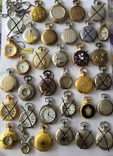 Orologi da taschino vintage lotto 21 pz oro e argento decori vari