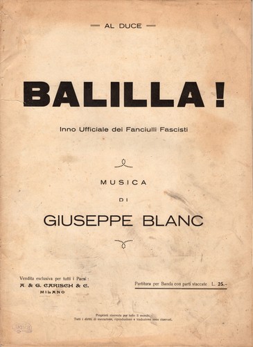 Balilla inno ufficiale dei - balilla!,