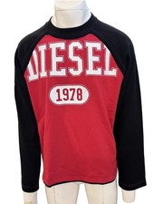 Diesel Felpa uomo rossa nera