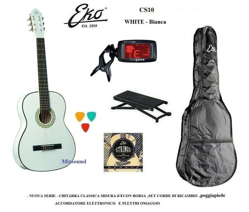 Eko cs10 white - white, chitarra