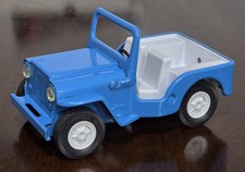 JEEP DISPATCHER VINTAGE ANNI 60 TONKA ACCIAIO PRESSATO BLU CON PARABREZZA PIEGHEVOLE