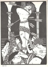 Francesco Nonni Faenza Romagna Liberty Déco Sebastiano xilografia originale gay