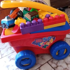 MEGA BLOKS 148 Pezzi Blocchi Grandi Costruzioni +Trenino, Carro. Gioco Educativo