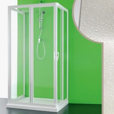 BOX DOCCIA CABINA 3 TRE LATI IN PVC CRILEX ACRILICO 2 ANTE SCORREVOLI CENTRALE