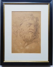 "STUDIO ACCADEMICO LAOCOONTE ULISSE?- DISEGNO ANTICO - XIX SECOLO CON CORNICE