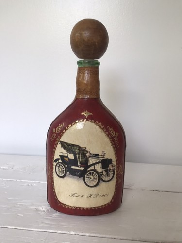 Leather wrapped decanter glass - wrapped,