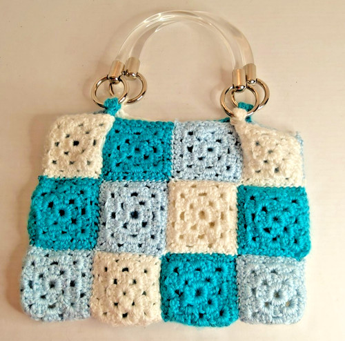 Borsa tote fatta mano blu - a,
