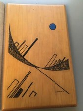 Galleria Martano Torino1975 Luigi Veronesi serigrafia su legno di obece ex 30/90