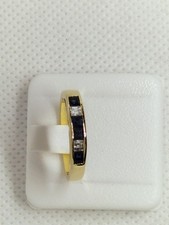 Fedina Oro 18 Ct Con Zaffiri E