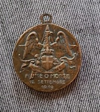 D'ANNUNZIO GABRIELE FIUME O MORTE 1919 MEDAGLIA EJA EJA ALALA' CROAZIA ITALIANA