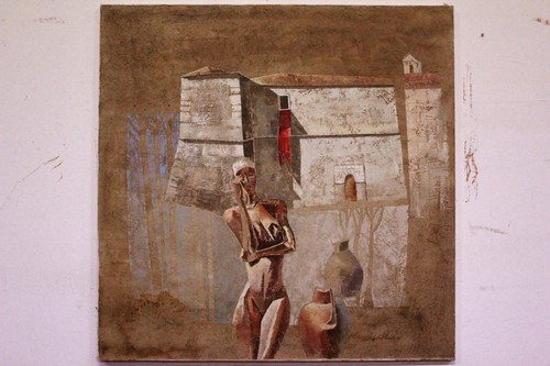 Dipinto olio tela trattata - dipinto, su