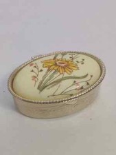 PORTAGIOIE ANTICO IN METALLO CON DECORAZIONE FLOREALE - 5x3.5cm VINTAGE PERFETTO