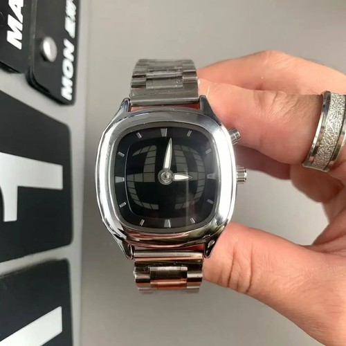Retro square watch edelstahl - square,
