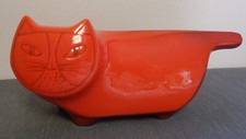 GATTO CERAMICA BALDELLI CITTA' DI CASTELLO ANNI '60 SCULTURA POTTERY RARA ROSSO